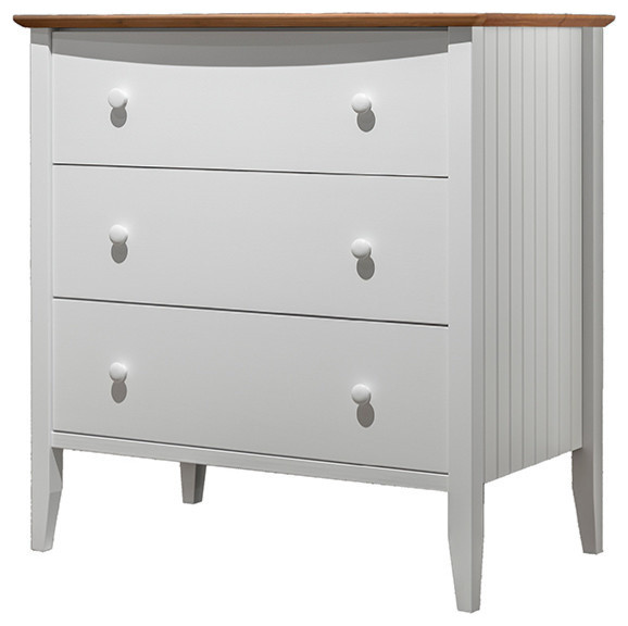 Coastal 3-Drawer Chest, Coastal White - Beach Style - Dressers - by ...