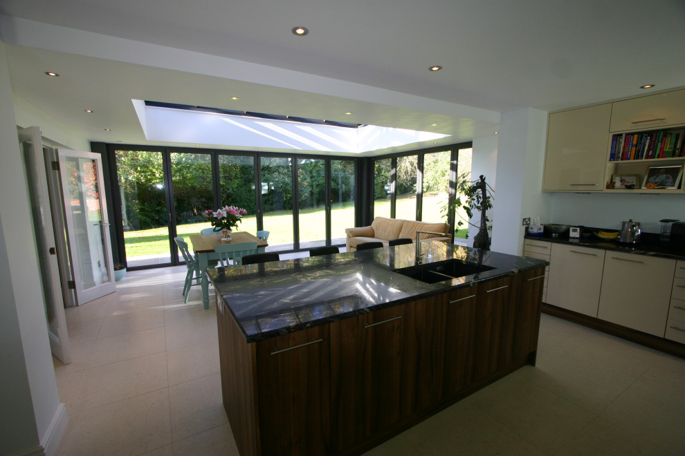 Newbury , Contemporary Orangery viewed from kitchen