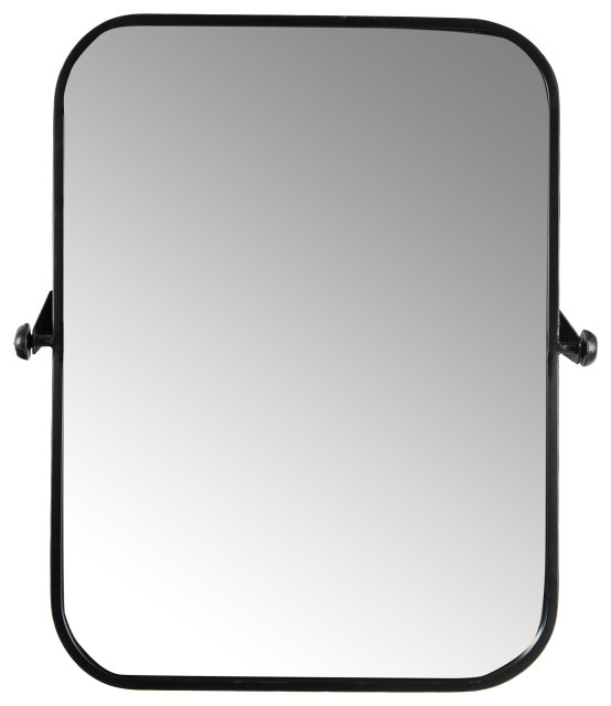 Metal Framed Pivoting Wall Mirror, Black Framed Tilt Bathroom Mirror