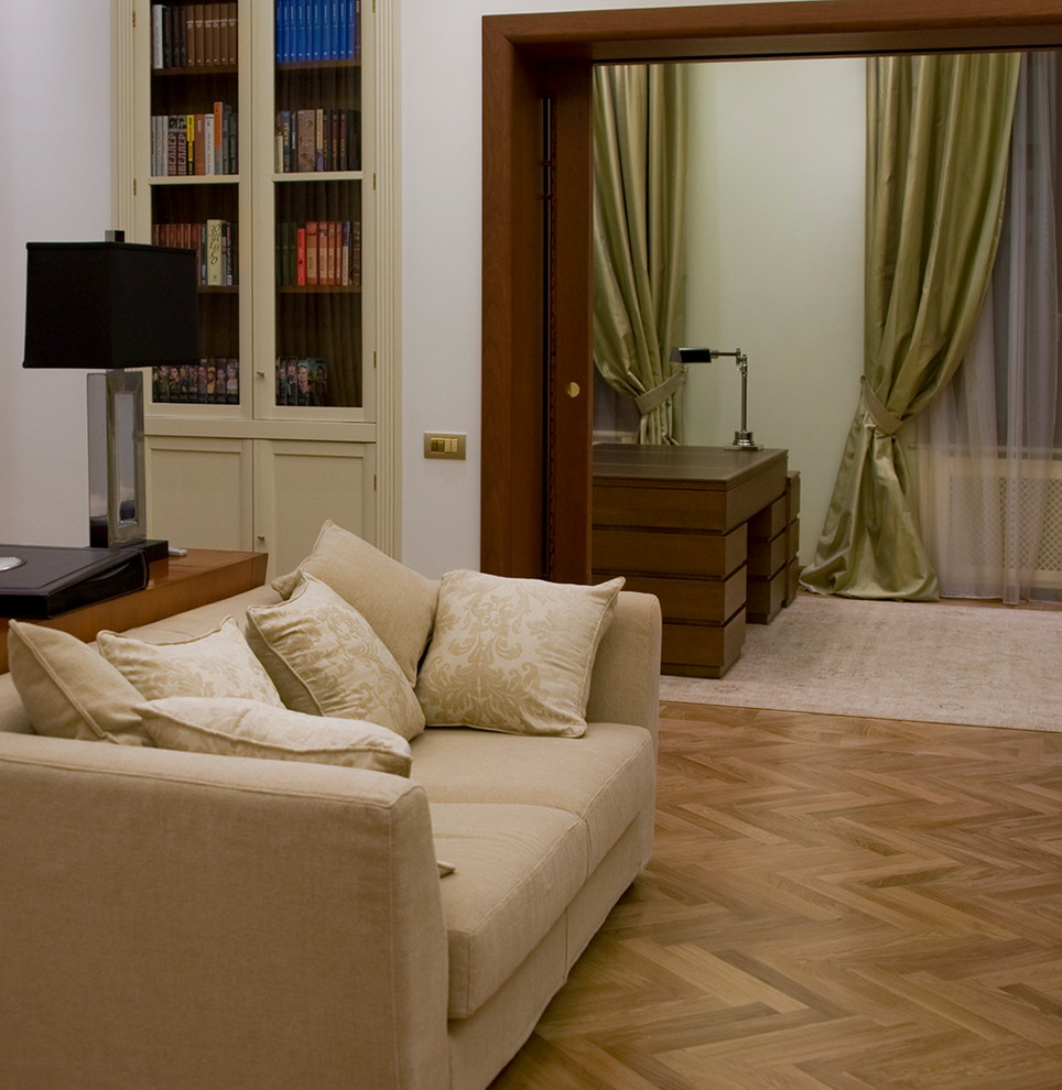 Гостиная - каминная - библитотека. Резиденция Монолит