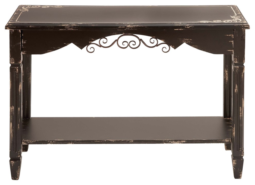 Wood Console Table with Beige Undertones