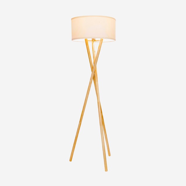 Brightech Harper Wood Tripod Led Floor Lamp