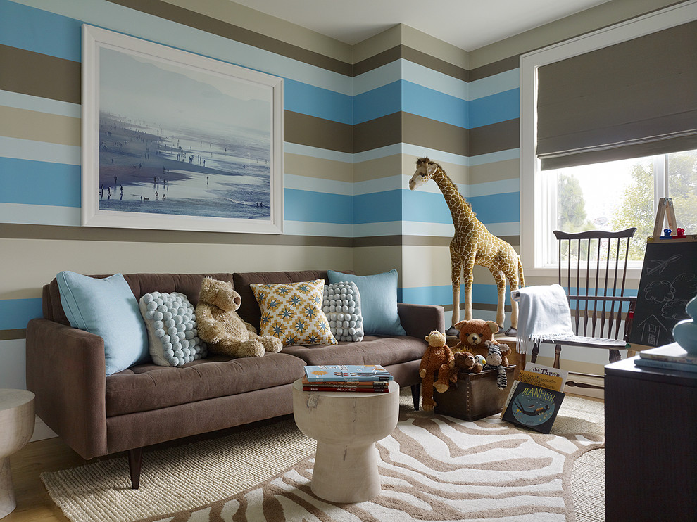 Inspiration for a transitional kids' playroom in San Francisco.