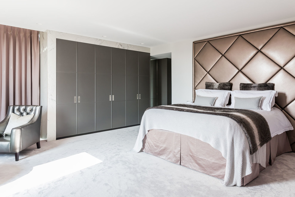 Design ideas for a contemporary bedroom in Kent.