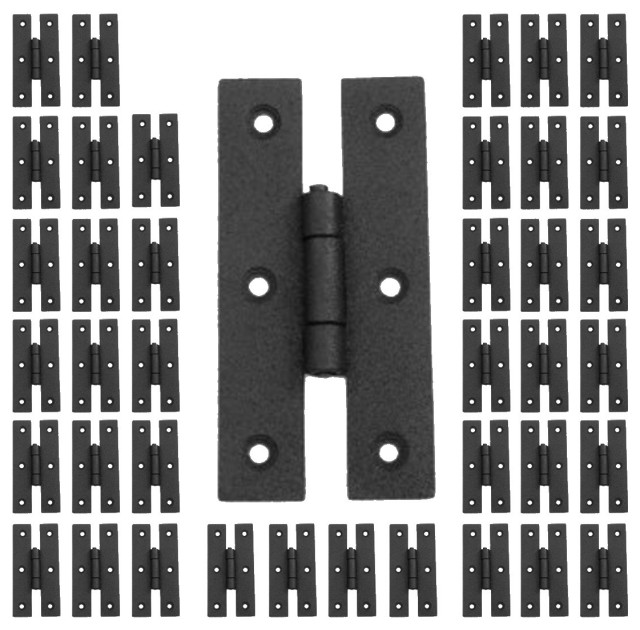 Hinge Black Wrought Iron Hinge H Flush 3'' H Pack of 40