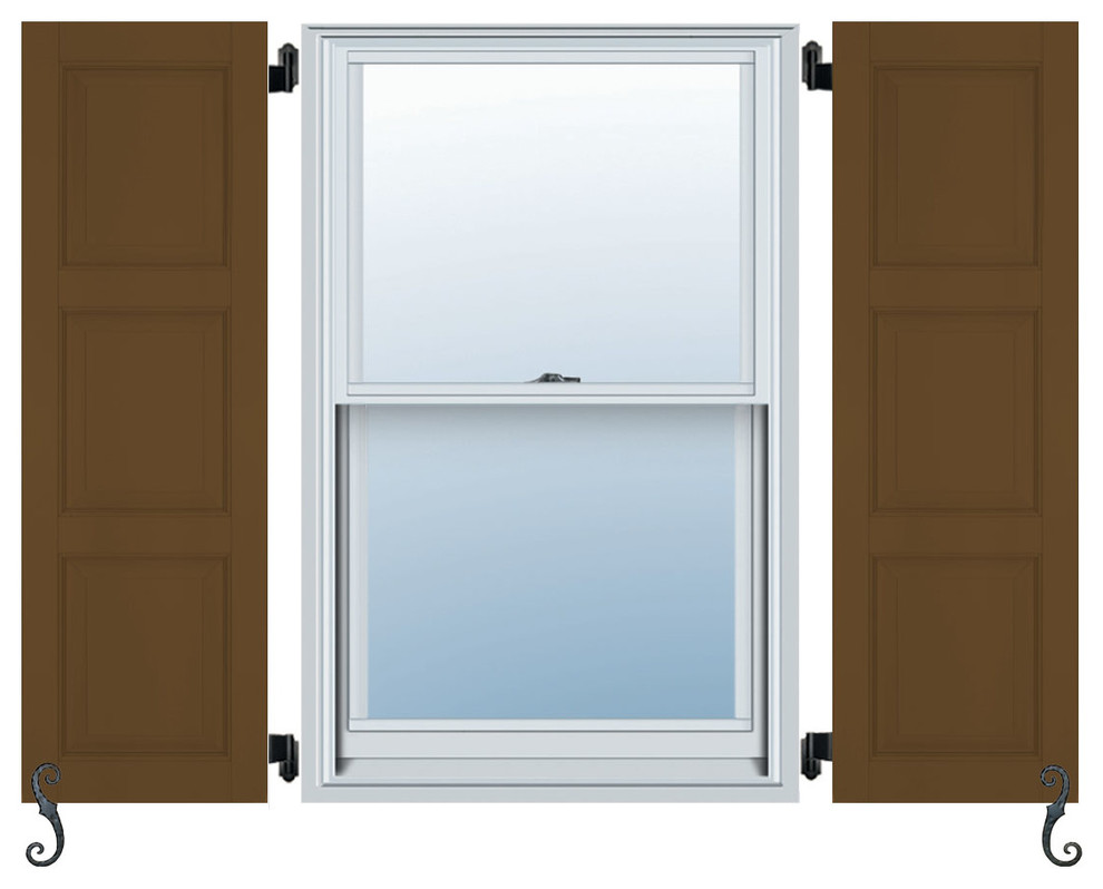 Atlantic Architectural 3Equal Panels, Raised Panel Shutters, Set of 2