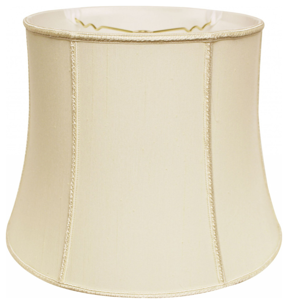 16" Ivory Slanted Girdle Shantung Lampshade Traditional Lamp Shades