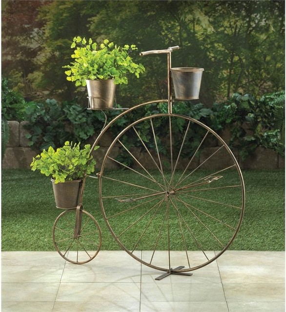 OldFashioned Bicycle Plant Stand Farmhouse Outdoor Pots And Planters by Koolekoo