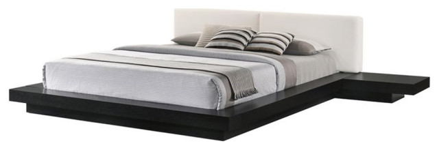 Modrest Tokyo 137x92" Contemporary Wood Eastern King Bed in Black/White ...