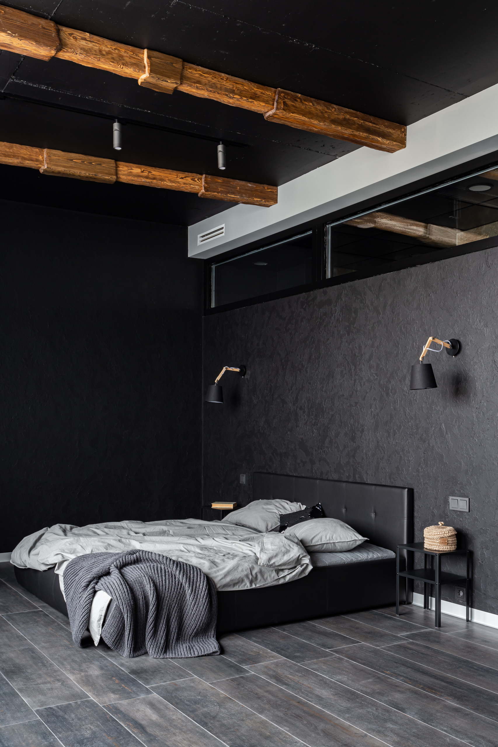 Black industrial bed discount