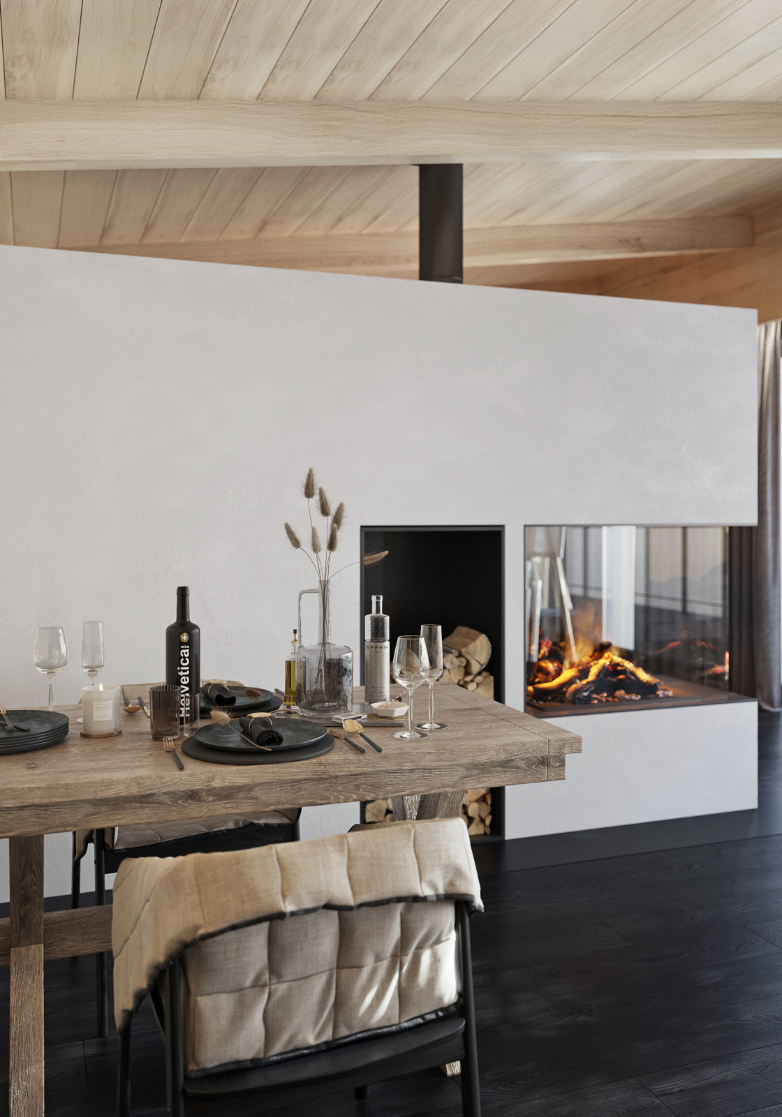 Гостевой дом с камином