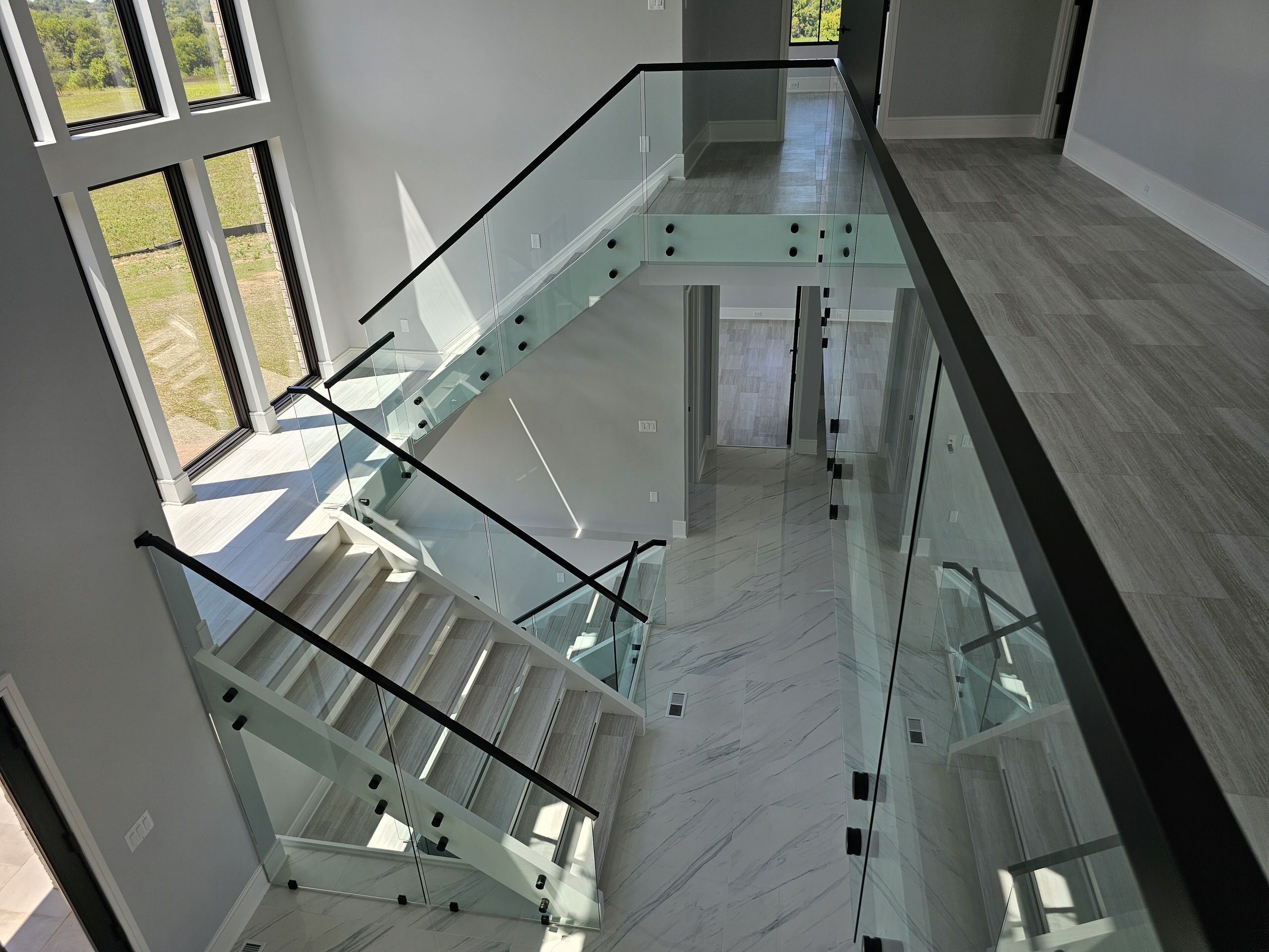 125_Modern Open Rise Stair with Glass Balustrade, Aldie, VA 20105