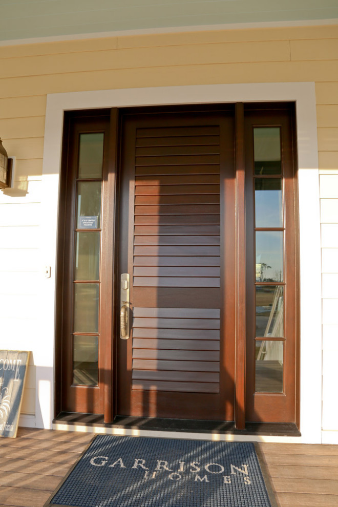 Inspiration for a large beach style front door in Charleston with a single front door.