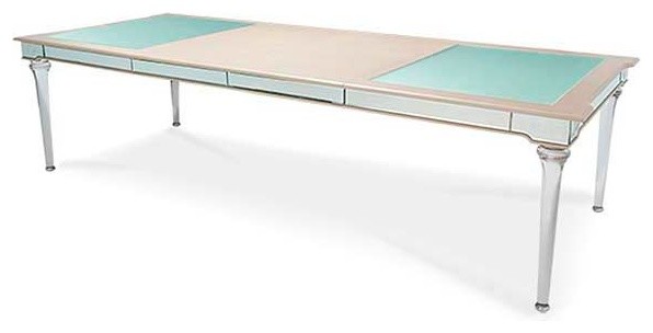 AICO Bel Air Park 4 Leg Dining Table in Champagne