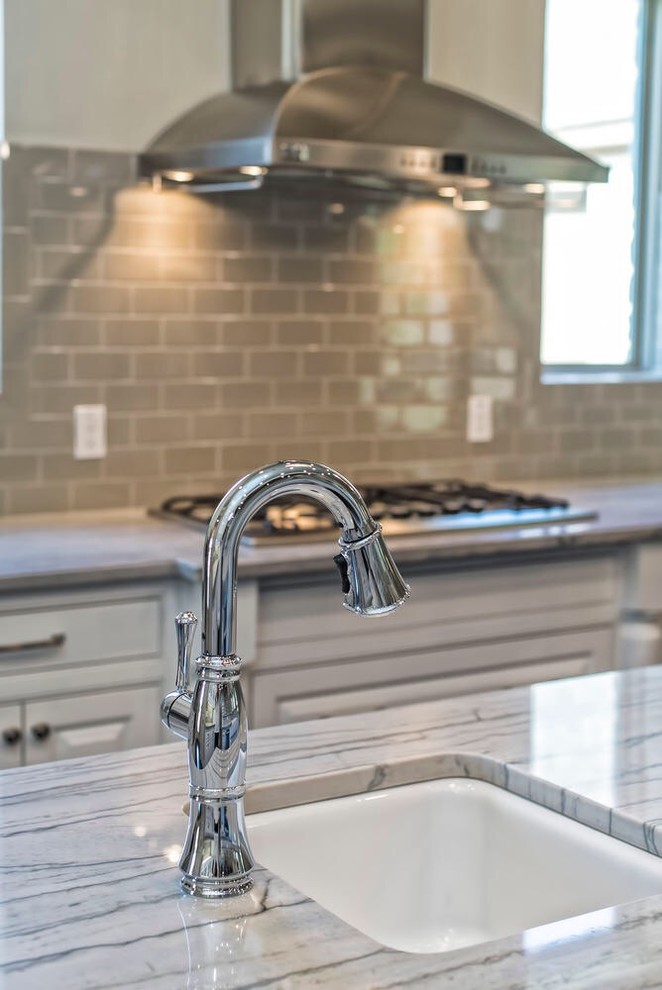 Transitional kitchen in Austin.