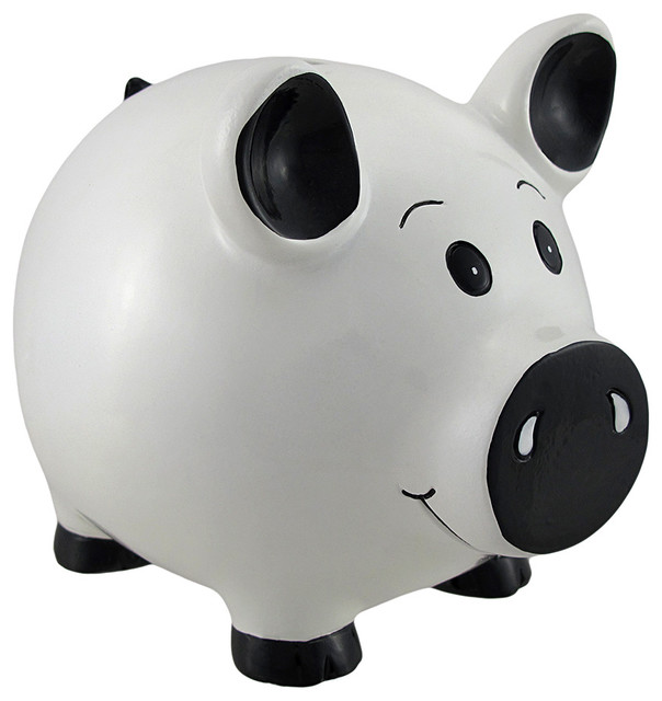 White Piggy Coin Savings Bank Contemporary Banks White Piggy Coin Savings Bank Contemporary Banks By Zeckos