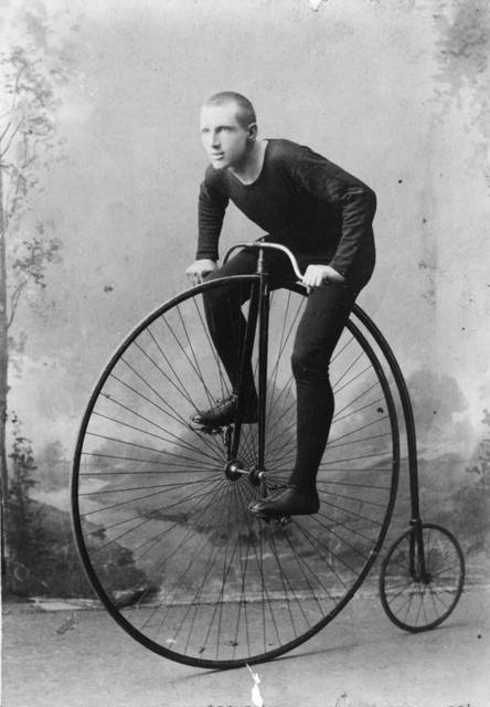 bike with the big front wheel