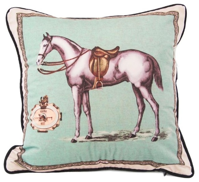 Velvet Horse Pillow Contemporary Decorative Pillows By The