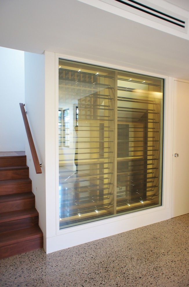Design ideas for a modern wine cellar in Sydney.