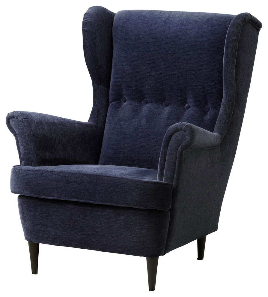 Strandmon Wing Chair, Vellinge Dark Blue