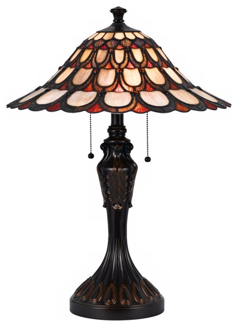 Mission Tiffany Style Bronze Table Lamp