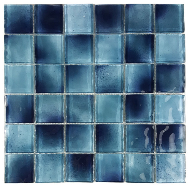 Blue Caribbean Watermarks Glass Mosaic Tile Contemporary Blue Caribbean Watermarks Glass Mosaic Tile Contemporary By Abolos