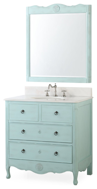 34" Dalleville Light Blue Bathroom Vanity - Traditional - Bathroom ...