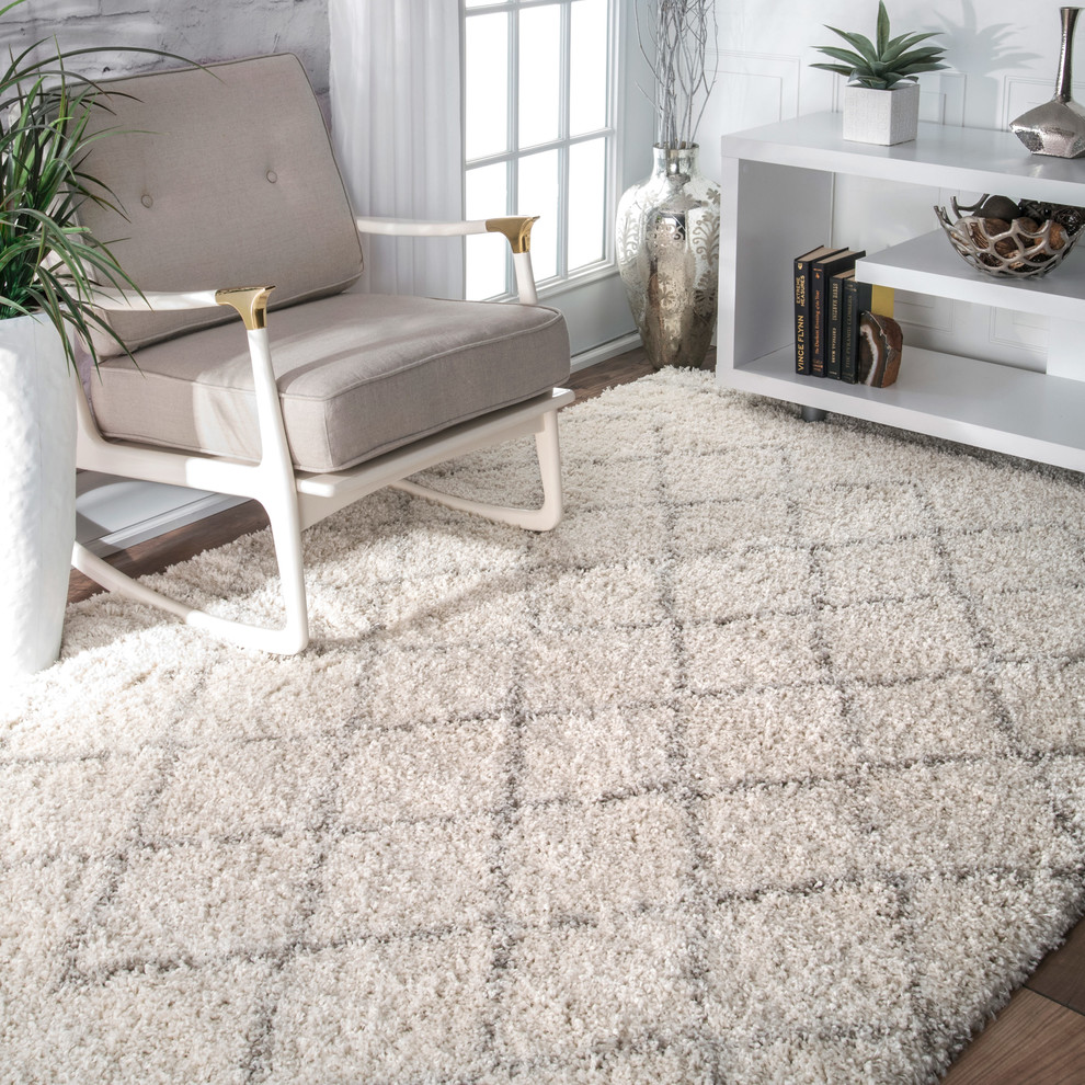 nuLOOM Moroccan Trellis Shag Rug Scandinavian Area Rugs by nuLOOM