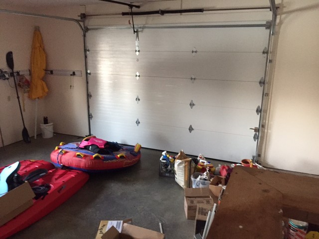 Golf simulation room - garage conversion transitional