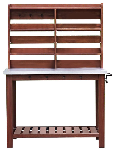 Crosley Mesa Zinc Top Indoor Or Patio Island Buffet With Hutch Crosley Mesa Zinc Top Indoor Or Patio Island Buffet With Hutch Transitional Potting Benches By Homesquare