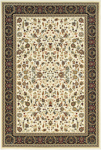 Oriental Weavers Kashan 108X 5'3"x7'6" Ivory/Black Rug