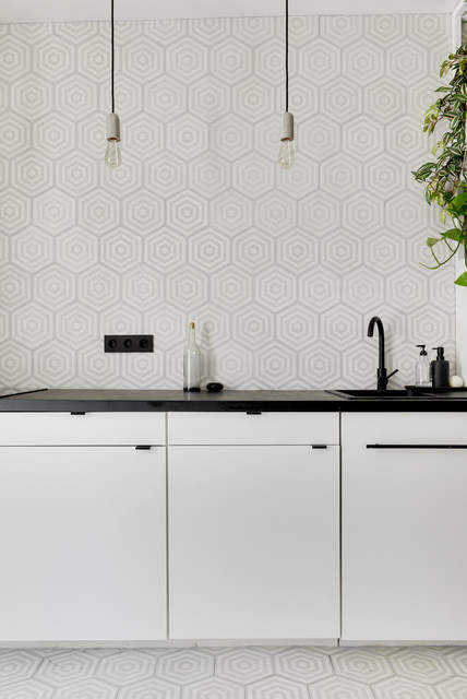 Appartement avec terrasse nordico-cocina