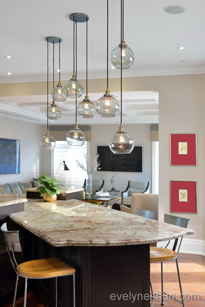 Example of a large transitional home design design in Toronto