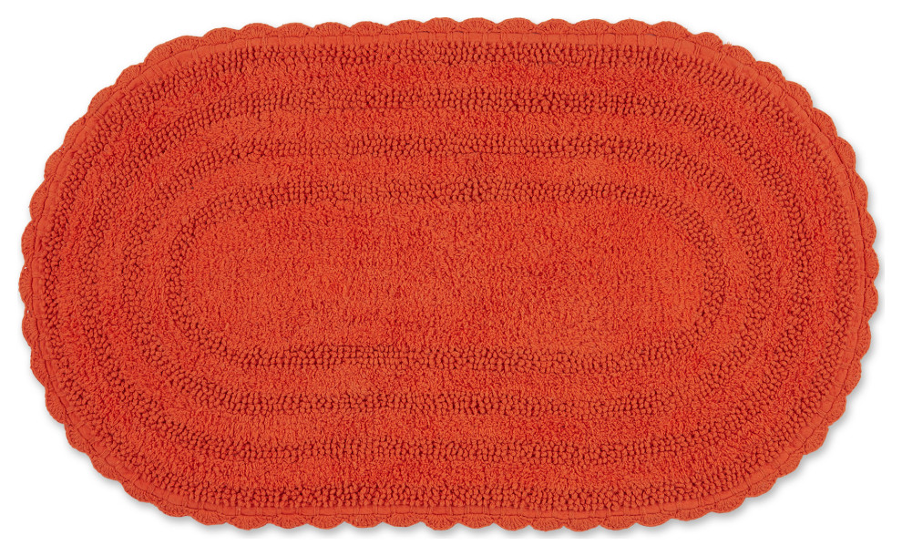 Spice Large Oval Crochet Bath Mat Contemporary Bath Mats by