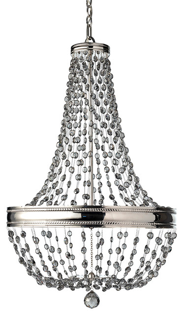 8-Light Contemporary Chandelier, Polished Nickel