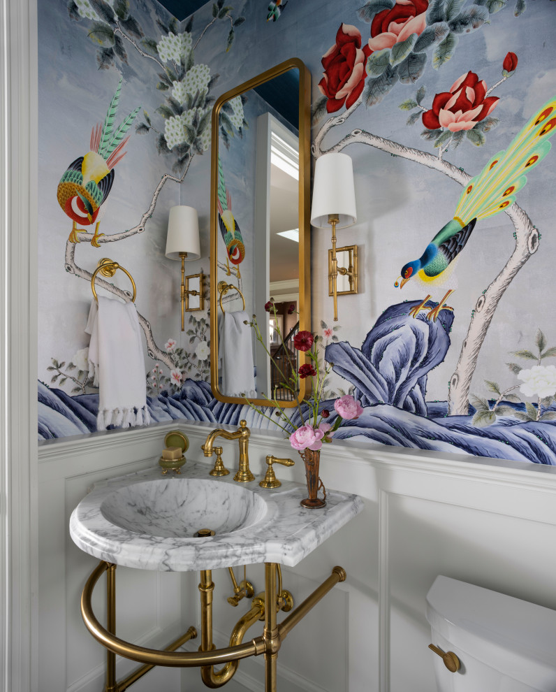 Eclectic powder room photo in Denver