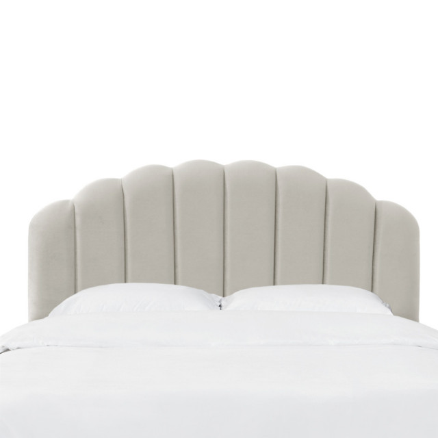 Headboard, Velvet Light Gray, Full Transitional Headboards by