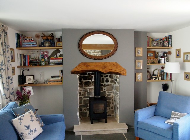 Oak Shelves and Bench trendy-dagligstue