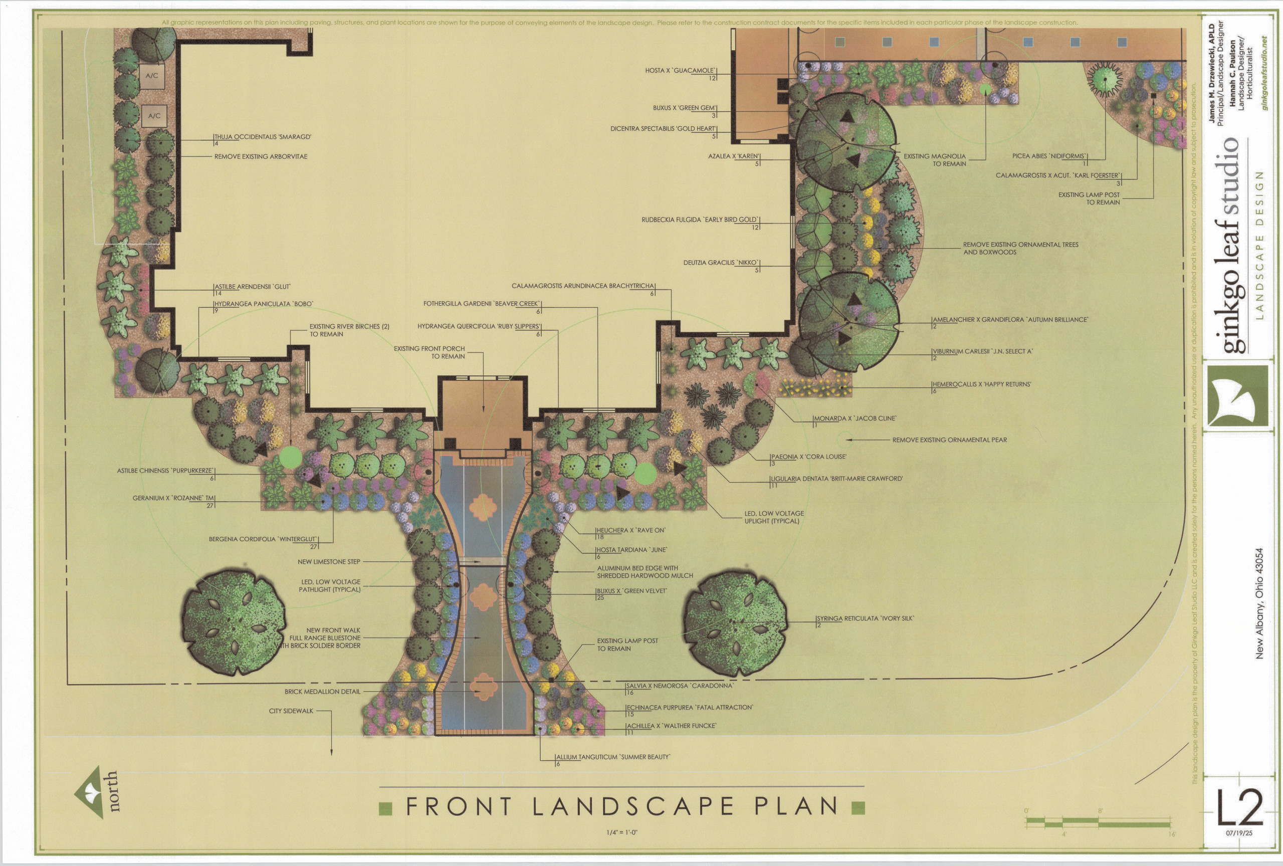Traditional Front + Backyard Landscape - New Albany, OH