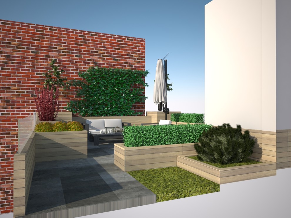 Сад на крыше парковки.