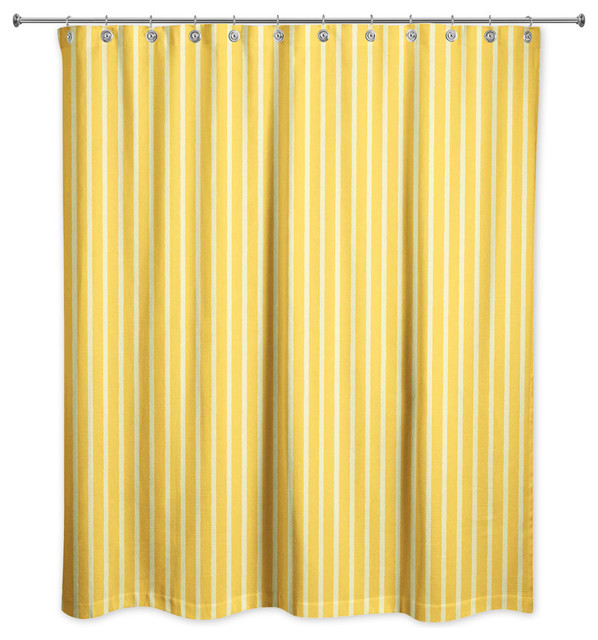 Yellow Stripes Shower Curtain - Contemporary - Shower Curtains - by ...