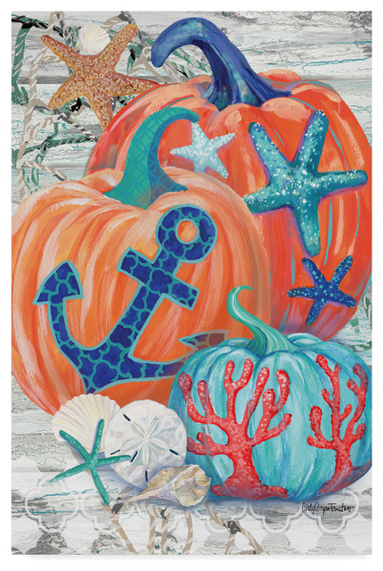 Cindy Fornataro 'Coastal Pumpkins' Canvas Art, 12'x19'
