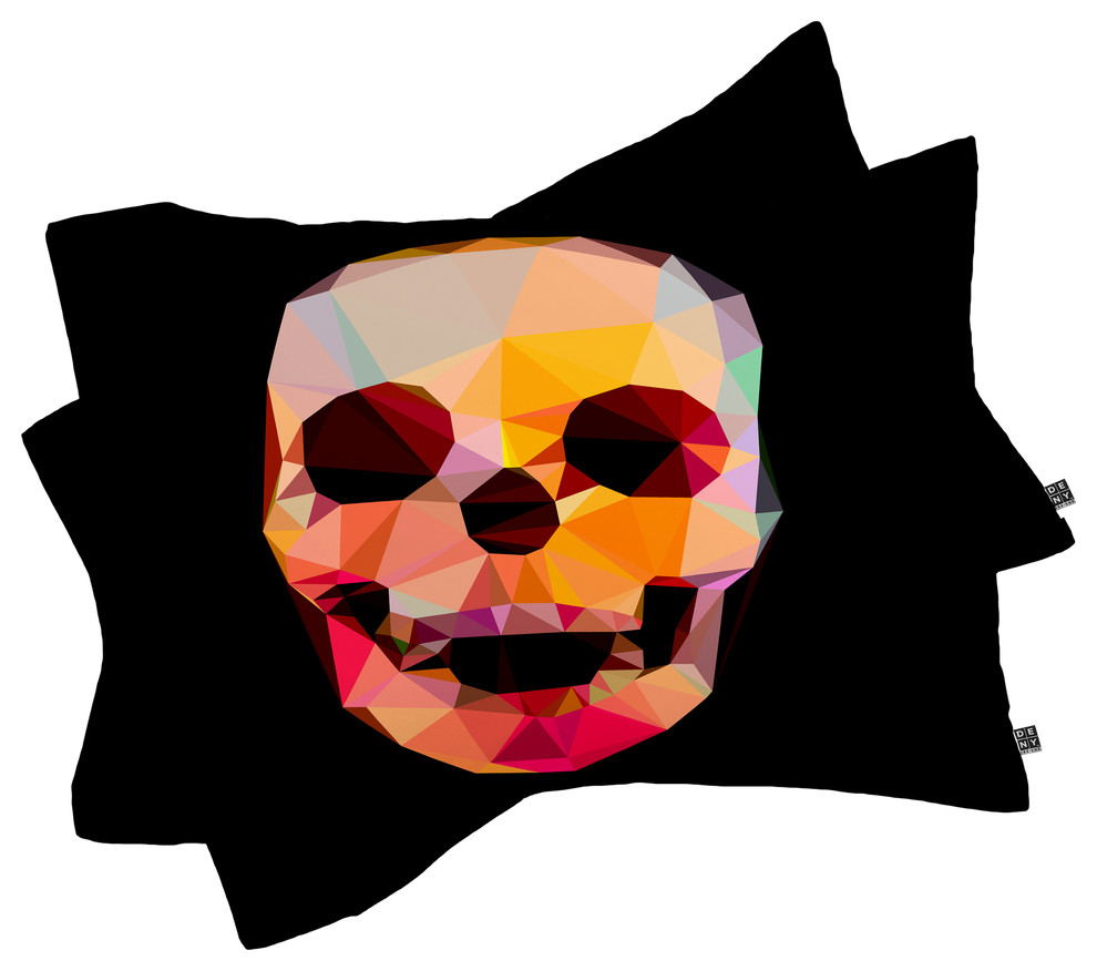 Deny Designs Three Of The Possessed Skull Sunrise Pillow Shams, Queen