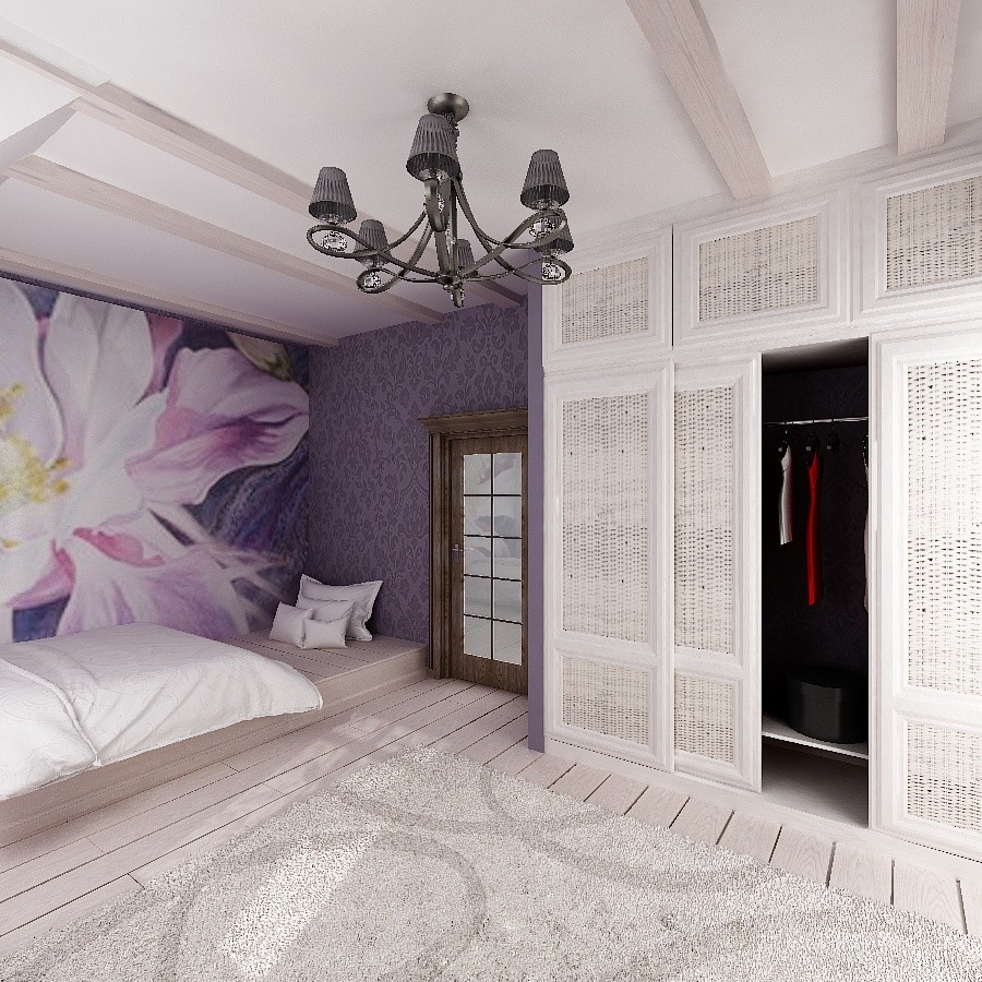 Дизайн-проект спальни в стиле "Шале".