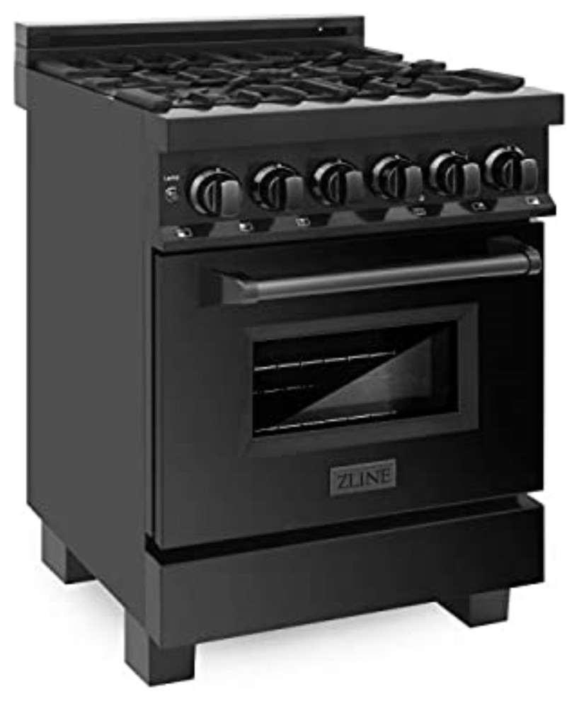 ZLINE Freestanding Range, Black Stainless Steel, Dual Fuel, RAB24