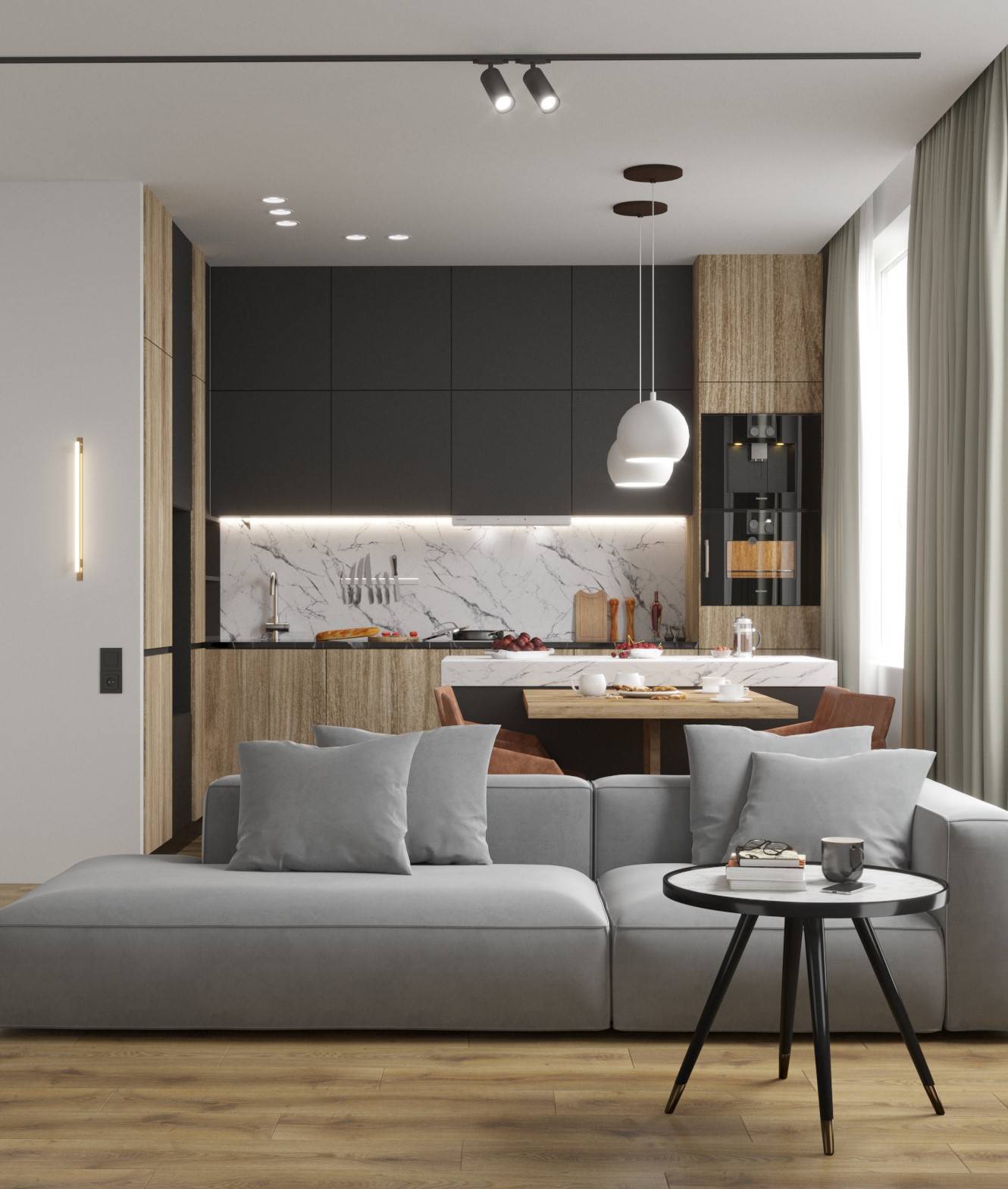 The kitchen-living room