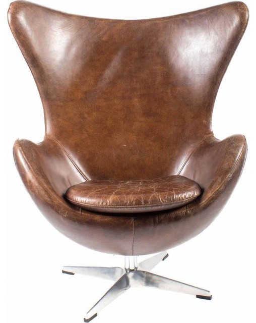 chocolate brown leather swivel chair