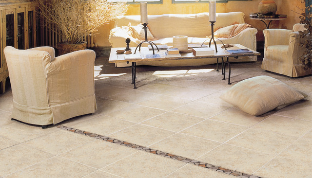Living Room With Emser Cayman Ambiance Tile
