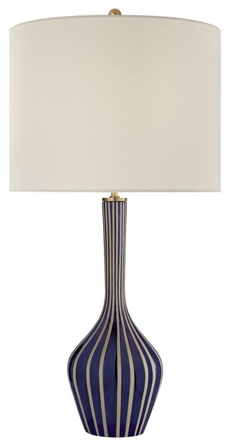 Visual Comfort Lighting Parkwood Large Table Lamp Natural Bisque Cobalt