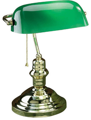 green glass shade desk lamp